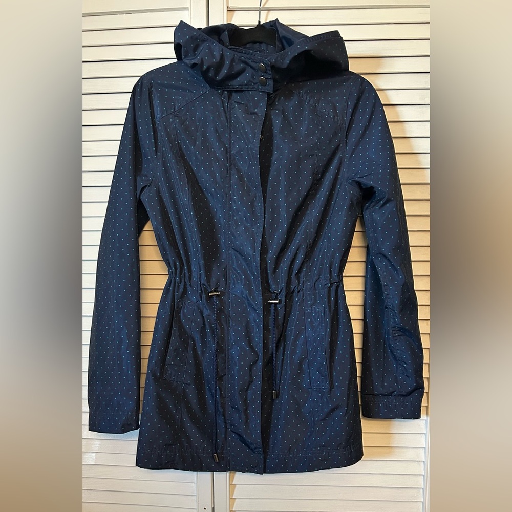 Navy Blue Polka Dot Women's Jacket